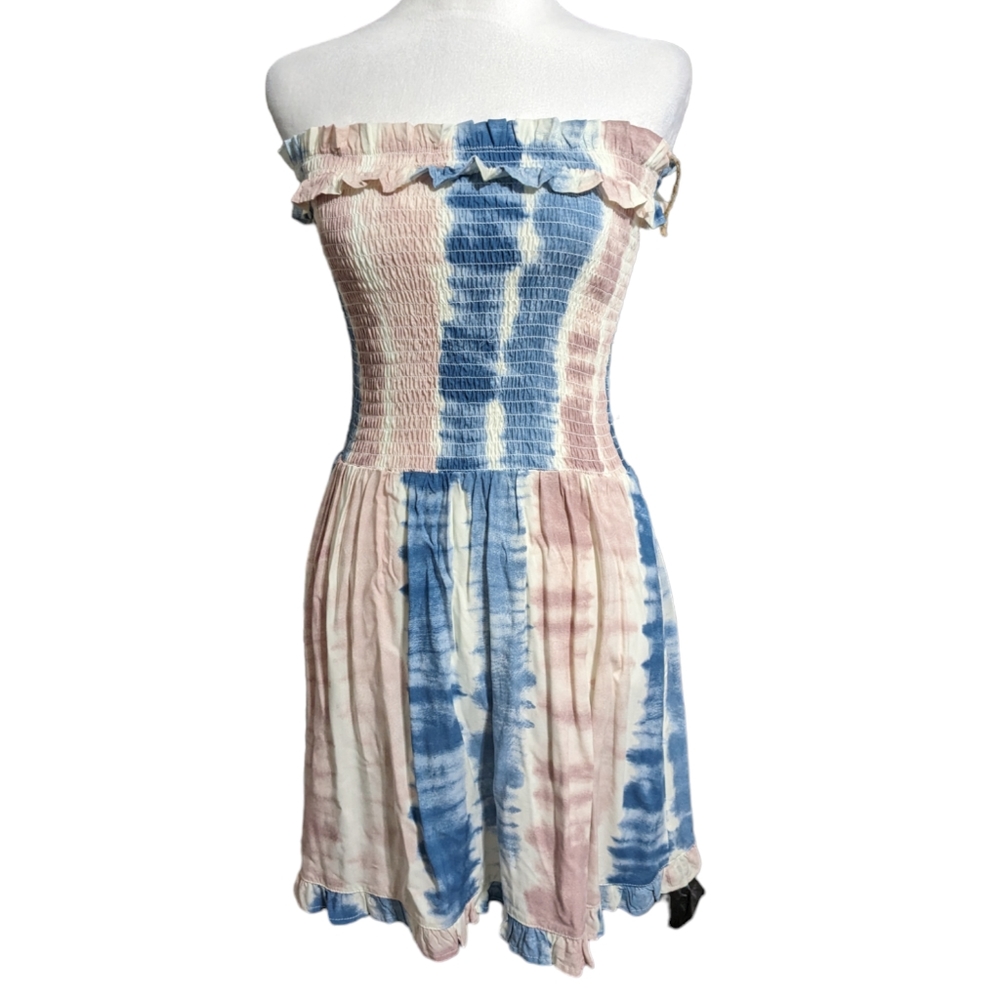 Ocean Drive  strapless sg cotton candy smock dress size S TD blue pink